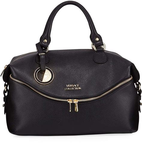 mochila versace|Versace pebbled leather satchel.